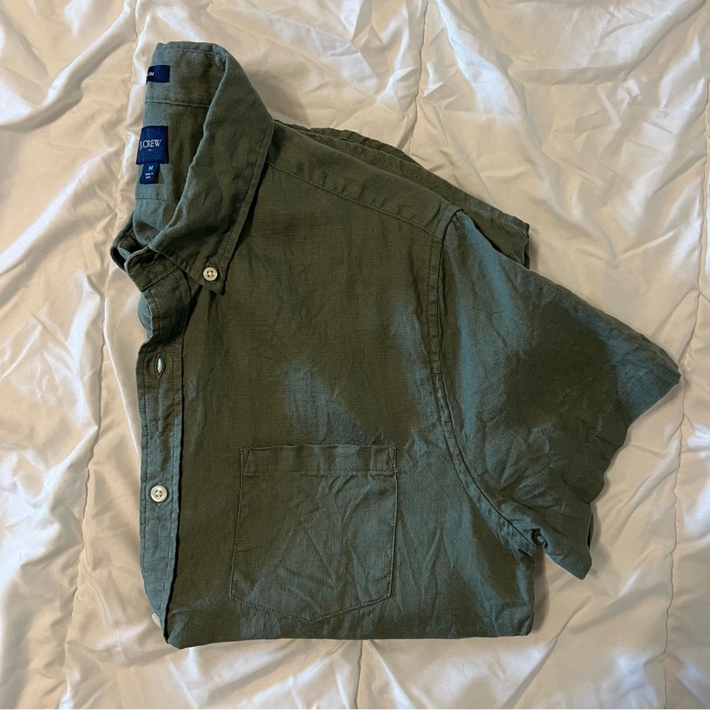 JCrew Linen Short Sleeve Button Up (M)